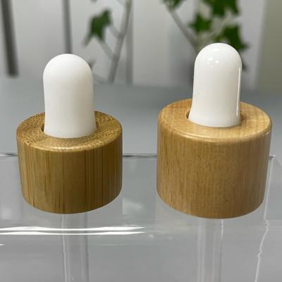 China Dropper with Sepcial Decoration Bamboo Cover Wood Cap 24/410 28/410 Dropper Set Glass for sale