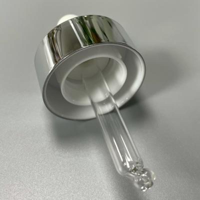 China Big Cap Dropper Double Layer Closure UV Shiny Silver 20/410 UV Dropper Electonic Plated Cover Two Layer for sale