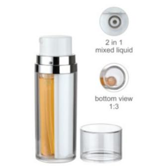 China JL-LB321 Dual Chamber 1:3 Plastic Lotion Bottles for sale