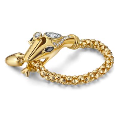 China Original Designer Hiphop RINNTIN EQR18 Jewelry Adjustable Snake Ring For Women Mens Fashion Solid 925 Sterling Silver Rings Colar Hiphop for sale