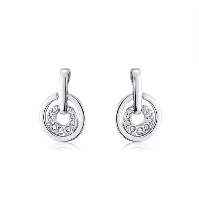 China RINNTIN SE269 Korean Romantic Wholesale Korean Earrings 925 Sterling Silver Round Stud Earrings for Women for sale