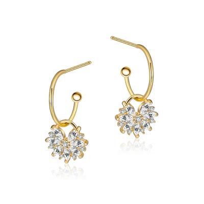 China Wholesale RINNTIN SE286 FASHIONABLE Korean Stud Earrings 925 Sterling Silver 14k Gold Stud Earrings For Women for sale