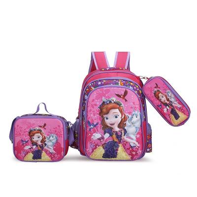 China Waterproof 3 in 1 Set Kids Cartoon Design Student Six-wheel Rolling Trolley Backpack Removable Set for sale