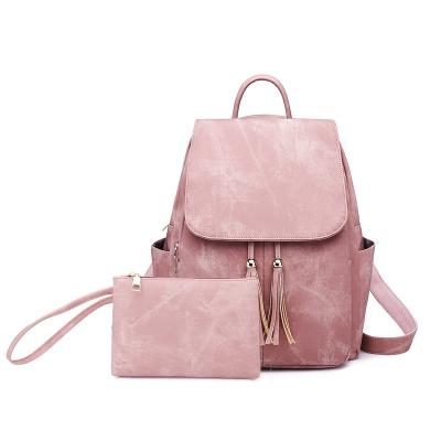 China Pink Waterproof Hot Sales PVC Youth Backpacks And Set Pocket Purse For Students Multi Funtion Straps Shoulder Rucksack Handbag For Women for sale