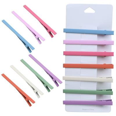 China Popular Japan and Korean style hairpins for girls, geometric candy color hair grips, metal hairpins for women for sale