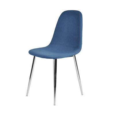 China Modern Chinese Supplier Dining Room Furniture Contracted Modern Fabric Dining Chair Design With Metal Legs for sale