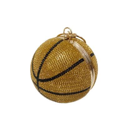 China Hot Sale Fashion Personality Basketball Bag Ring Water Diamond Ball Handbag Dinner Bag Basketball Purse for sale