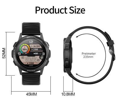 China IP68 waterdicht GPS dat Smartwatch AMOLED om de Monitorpolshorloge van het het Schermhart volgt Te koop