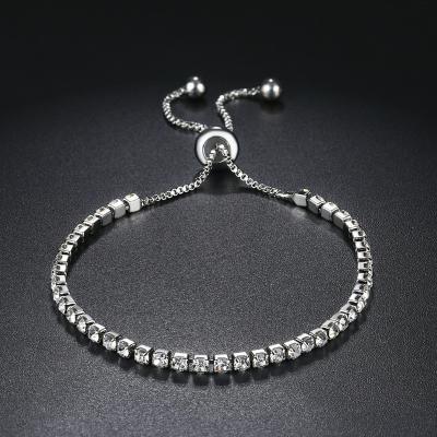 China New Women's Office/Career fashion adjustable jewelry2.5mmSingle Row Diamond Women's Zircon Tennis Bracelet for sale