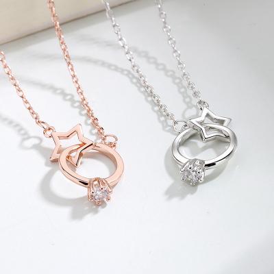 China Other fashion star necklace clavicle chain copper zircon star diamond necklace factory direct sales for sale