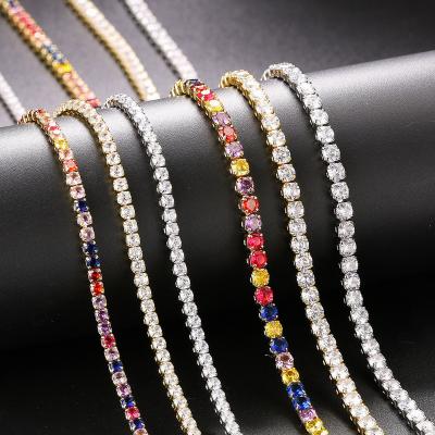 China Other Popular Hip Hop Necklace Jewelry Women New Fashion Full Diamond Tennis Necklace Zircon Necklace for sale