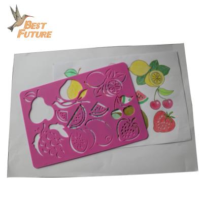 China Customized Eco-friendly Plastic PP Design Fruit Drawing Stencil PP For Kid for sale