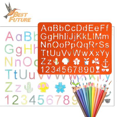 China Eco-friendly plastic PP/PE alphabet and letter stencil custom cute drawing stationery for sale