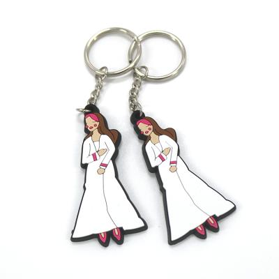 China Souvenir Gift Promotional New Design Customized Queen Angel Girl Creative Soft PVC Logo 3D Rubber Keychains For Gifts for sale