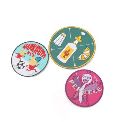 China Handmade Iron-on Polyester Custom Fabric Cute Textile Brand Cartoon Labels Badges Embroidery Patches For Hats for sale