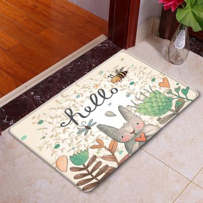 China OEM Washable Popular Design Sublimation Printing Colorful Logo Colorful Washable Carpets Kitchen Front Door Floor Mats for sale