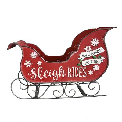 China Gift Car Sleigh Christmas Fireplace Creative Christmas Ornament Wrought Iron Indoor and Outdoor Ornaments for sale