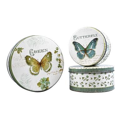 China China set paper cut 3 retro dining table decoration metal round home storage box for sale