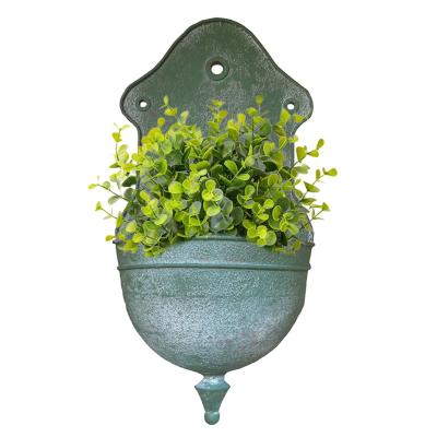 China Country Style Wall Hanging Flower Pot Fower Pot Flower Stand Planter Basket Home Decor for sale