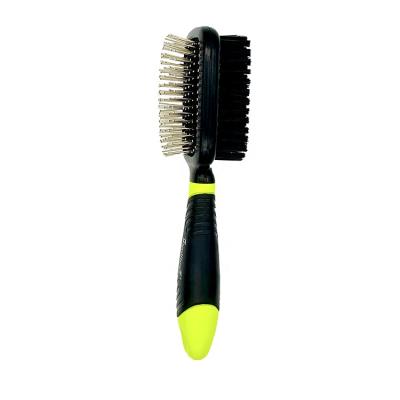 China Cat Grooming Removal Loose Hair Sustainable Soft Cleaning Comb Dog Massage Double Sided Pet Brush for sale