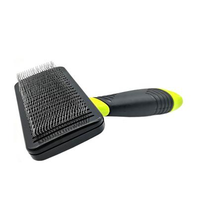 China Sustainable Easy Use Steel Self Grooming Dog Self Grooming New Arrival Cat Pet Slicker Clean Brush for sale