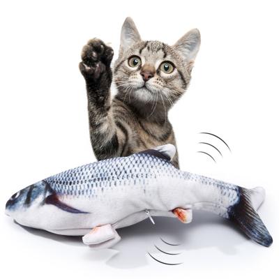 China Viable Indoor Pet Playing Realistic Catnip Moving Fishes Kitten Exercise Electric USB Cat Toy for sale