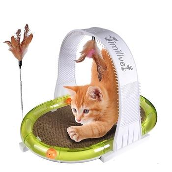 China Viable Cat Arch Self Groomer Cat Massager Toy Cat Scratching Pad Interactive Kitten Mouse Toy for sale