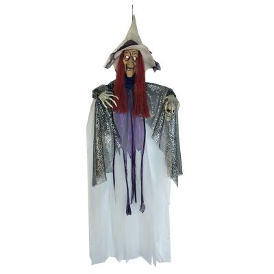 China Light And Healthy Halloween Props Decoration 4 Feet Pendant Witch With LED Light And Sound For Sale for sale