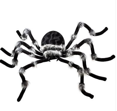 China LED Giant Hairy Black Spider Light Plastic 7 Feet With Light Up Eyes Halloween Decoration Props for sale