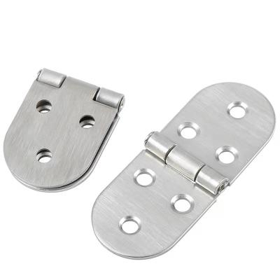 China Brushed Hardware Void Accessory To Thicken Stainless Steel Round Half Folding Furniture Hinge for sale