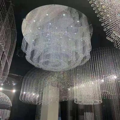 China For Wedding Arch Crystal Beaded Curtain 100cm Crystal Clear Glass Bead Garland Crystal Hanging Strand Wedding Ceiling for sale