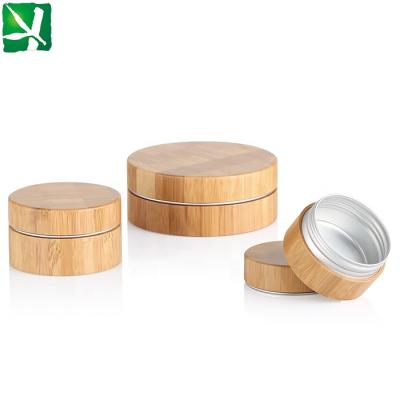 China Container 30G/50G/100G Organic Cream Liner Aluminum Cosmetic Jar Bamboo Cream Jar for sale