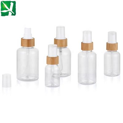 China Eco-friendly Mult-Capacity PET Lotion Bottle With Bamboo Pump, Eco Friendly Bamboo Cosmetic Packaging for sale