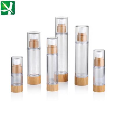 China 15/30/50/80/100/120ML eco-friendly bamboo airless bottle, natural cosmetic packaging, lotion bottle whit bamboo pump for sale