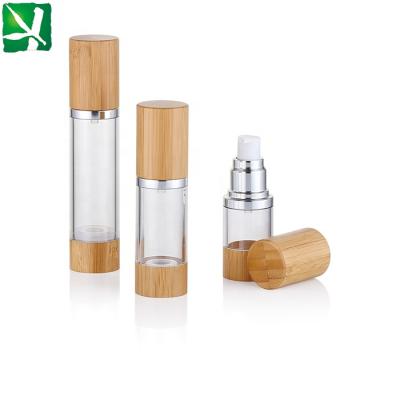 China Eco-friendly 100% natural cosmetic bamboo airless bottle 15ml/30ml/50ml for sale