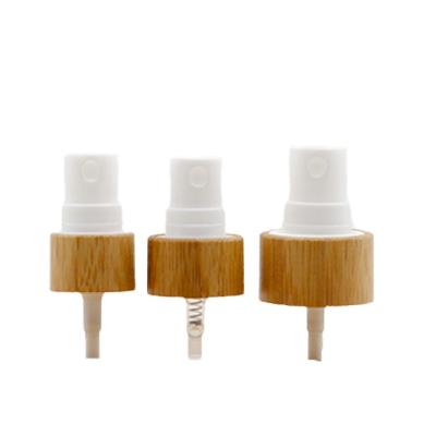 China Other Eco-friendly Bamboo Made Pump Cap Collar 18/410,20/410,24/410 Bamboo Lid Mist Sprayer Facial Atomizer For Mending Spray for sale