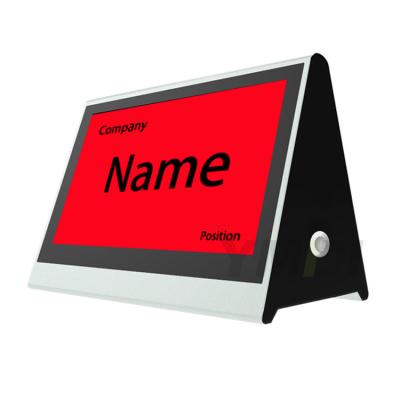 China Presentation Double Sided Electronic Table Name Card Desktop Pop Up LCD Monitor for sale