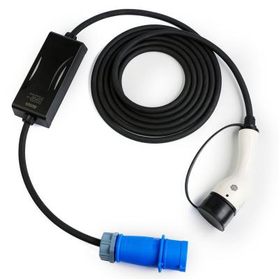 China 32A 1 Phase 240v 7kw Charging LCD Display 5m Cable Type 1 Portable Ev Car Charger DX-VPC-16A-EU for sale