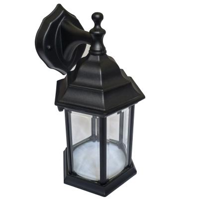 China Classic Outdoor Patio Home Outdoor Matte Black Light Wall Decor Lamp Courtyard Wall Lantern Light for Garden for sale