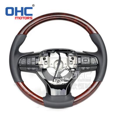 China Sports Wood Leather Steering Wheel Fit For Toyota Land Cruiser Prado To Lexus ES Steering 2016 2017 2018 2019 2020 for sale