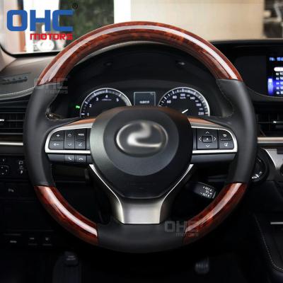 China Leather Wood Sports Steering Wheel Fit For Toyota Prado Corolla RAV4 Hilux Innova Tundra Reiz Camry Puris Sienna Lexus ES Steering for sale