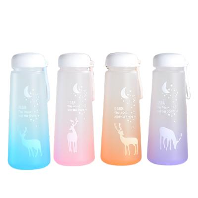 China Colorful Novelty 500ml BPA Free Plastic Water Bottle With Rope For Wholesale Frosted Plastic Bottle for sale