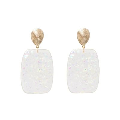 China 2021 Fashion Charm Earrings Geometric Square Resin Accessories Luxury Acrylic Earrings for sale