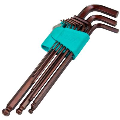 China Durable 1.5~10mm Allen Wrench 9 Piece Set With Extended Ball Head L Shaped Allen Wrench 9 Piece Set S2 for sale