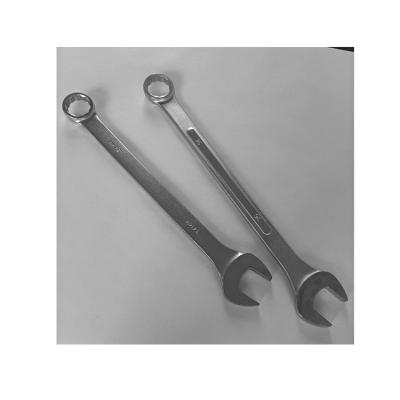 China Durable Silver Type Carbon Steel Angle Drop Forged Big Set Double Open End Wrench for sale