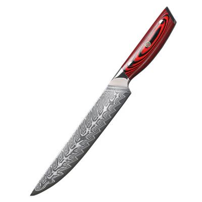 China Viable High Quality Kitchen Knives 67 Layers Damascus Slicing Knife With Handle Group Of Ten for sale