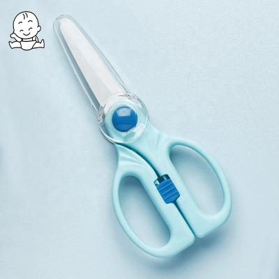 China Safety Sharp Baby Sharp Zirconia Kitchen Cutting Fruit Vegetable Meat Food Clearing Blade Universal Ceramic Scissors With Plastic Case for sale