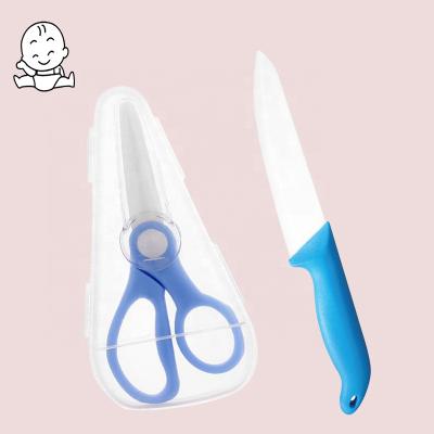 China Safe PP And Healthy BPA Free Food Grade Cutting Fruit Vegetable Meat Zirconia Sharp Blade Kitchen Knife Shears Baby Ceramic Scissors for sale