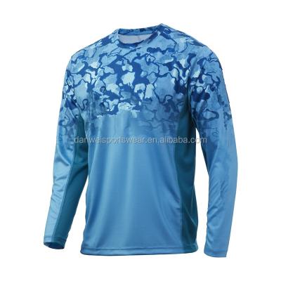 China Custom Printing Men's Performance Polyester UPF 50 Shirt UV Protection Quick Dry Fishing Wear Antibacterial for sale