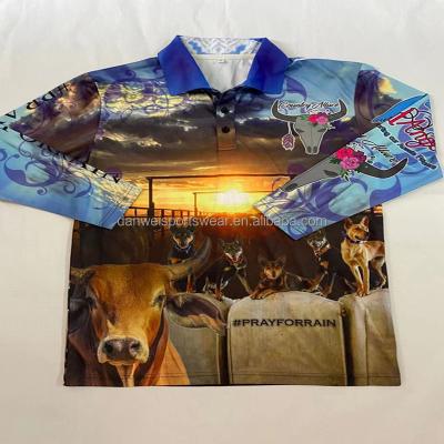 China 100 Polyester UV Sublimation Mens Antibacterial Long Sleeve Fishing Shirt for sale